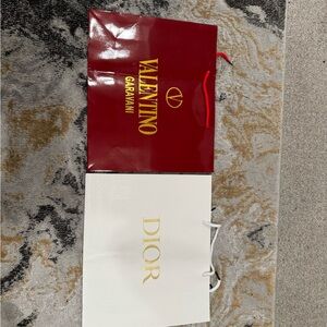Valentino Garavani & Dior Luxury Shopping Bags - Red & White